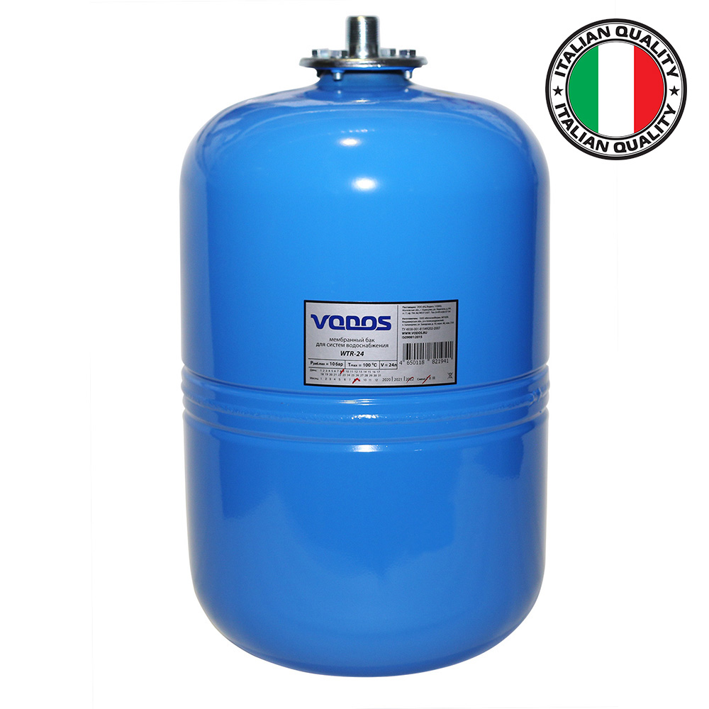Гидроаккумулятор VODOS WTR 24 (24 литра, 10bar, G 3/4&quot;, +99°C,  мембрана EPDM SE.FA Italy)