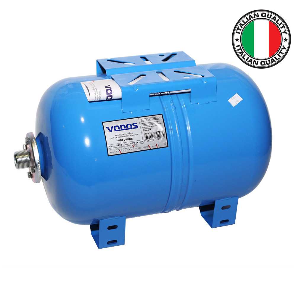 Гидроаккумулятор VODOS WTR 24 HOR (24 литра, 10bar, G 1&quot;, +99°C,  мембрана EPDM SE.FA Italy)